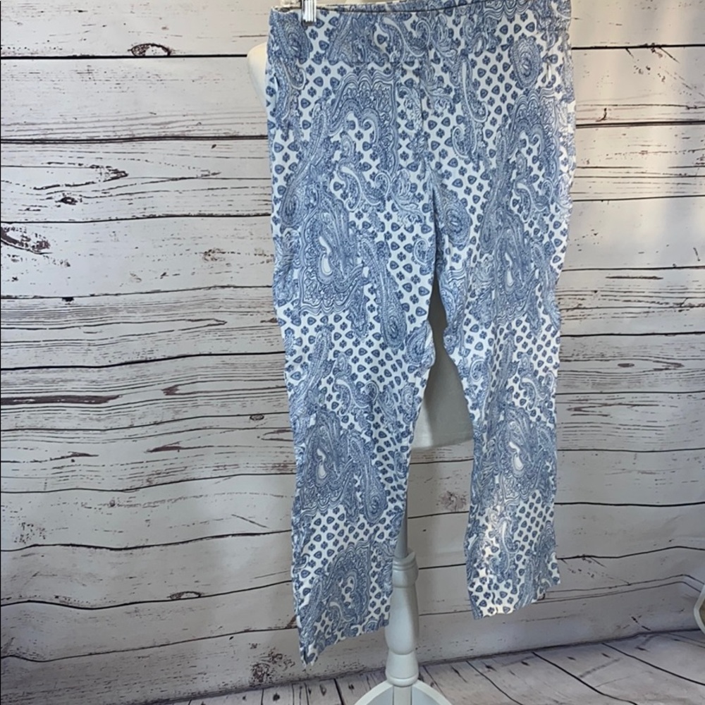 Blue and white paisley pull on pant - Picture 4 of 6